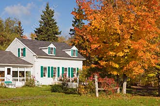 Country house in autumn