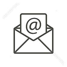 Email message icon vector. Line open mail symbol.