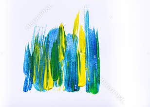 Abstract hand drawn acrylic painting creative art background.Closeup shot of brushstrokes colorful acrylic paint on canvas with b