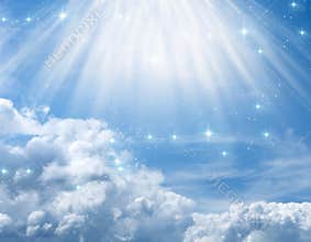 Mystical divine angelic background with divine rays of light