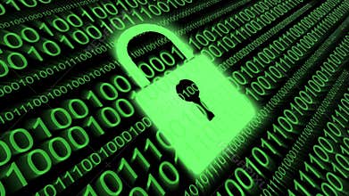 4k,Digital Padlock Cyber Security Concept,Binary source code,data display.