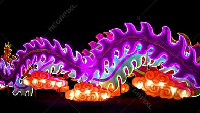 Abstract Swirly Tails Ultra Violet Lights in Darkness