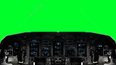 Futuristic Spaceship Cockpit on a Green Screen Background on a Green Screen