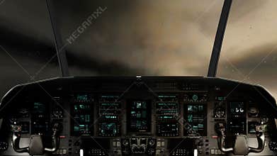 Inside a Spaceship Cockpit Flying Through a Massive Lightning Storm