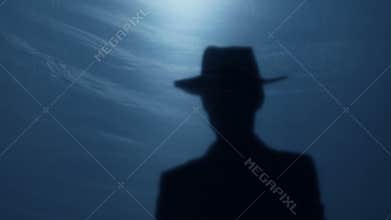 Silhouette of brave wild West sheriff tipping his hat to gangster before duel