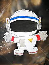 Spacecraft item cartoon in student board