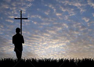 Young man with cross