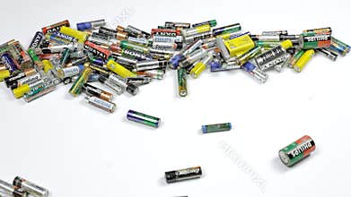 Batteries waste old pile editorial