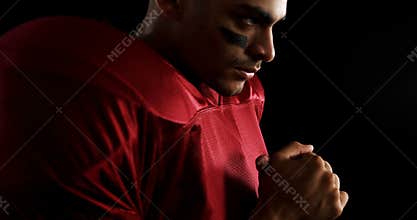 American football player clenching hands 4k