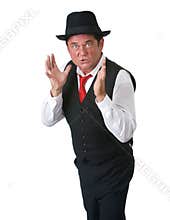 Man animated using hands