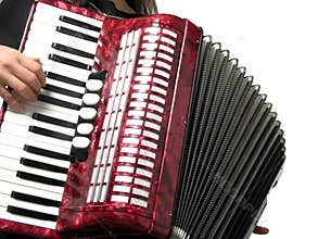 Woman playing accordion