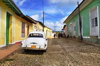 Car in Trinidad street, cuba
