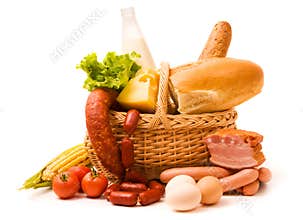 Basket with food