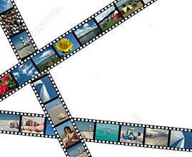 Filmstrips with summer vacation photos