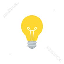 Light bulb vector illustration isolated on white