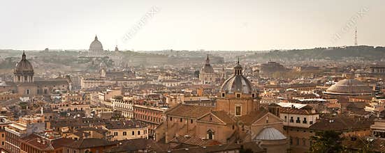 Rome cityscape in dusk.