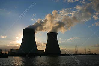 Chimneys of nuclear power plant