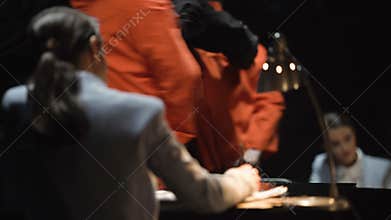 Guard assistant taking away prisoner from lady prosecutor office, death penalty