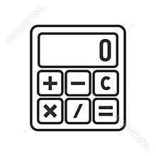 Small Calculator Outline Flat Icon on White