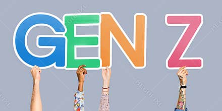 Hands holding the abbreviation Gen Z