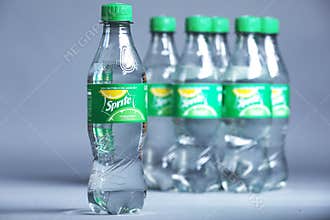 Sprite bottles of soft drinks