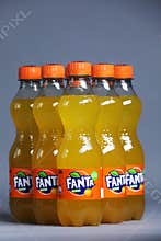 Fanta bottles of drinks