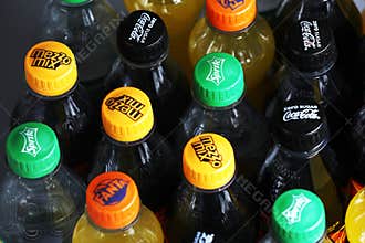 Fanta, Cola, Sprite and Mezzo Mix packs of drinks