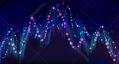 Big data visualization. Futuristic info graphic.
