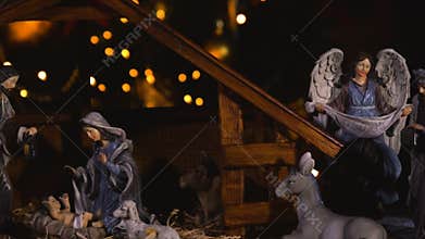 Jesus Christ birth in stable Christmas scene