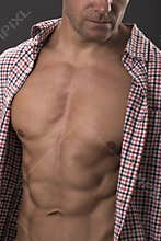 Super male abs and torso