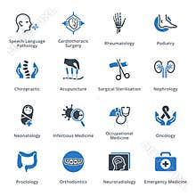 Medical Services & Specialties Icons Set 4 - Blue Series