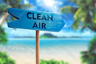 Clean air sign board arrow