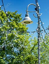 Lamp post with lights attach to it