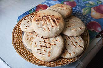 Homemade Venezuelan Arepas Close up