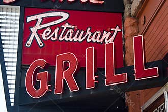 Neon Restaurant Grill Sign