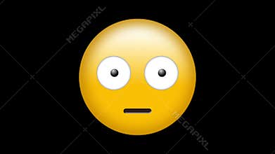 Digital generated video of embarrassed emoji