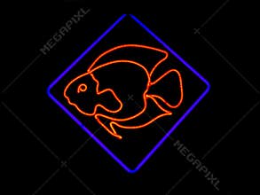 Neon Fish Shaped Sign
