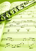 Old flute and music score