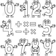 Coloring Cartoon Numbers