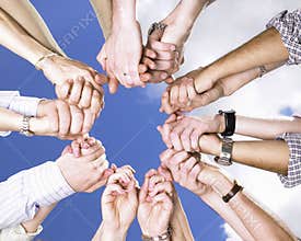 Clasped Hands in a Circle