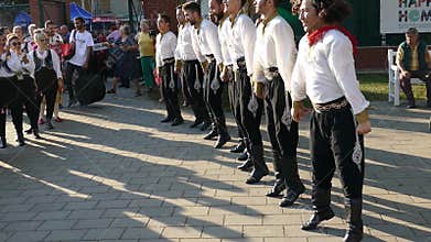 Group of young dancers from Turkey in traditional costume