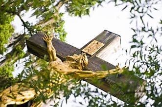 Golden Christ on cross