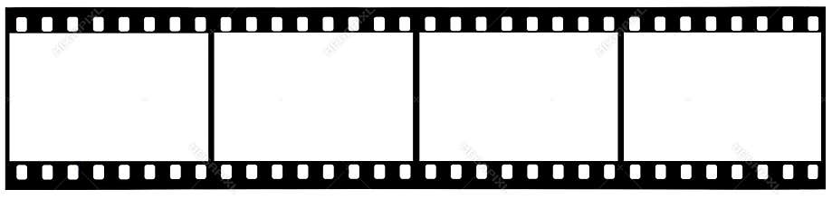 A strip of used 35mm film with clipping paths