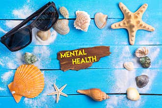 Mental health text with summer settings concept