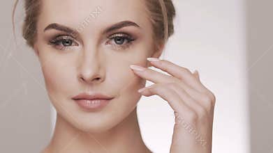 Skincare concept, close up portrait