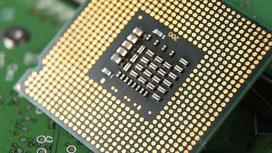 Close-up of cpu computer processor