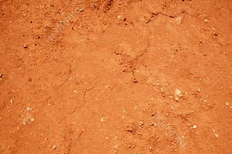 Red soil texture background, dried clay