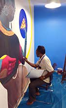 An artist do painting a image