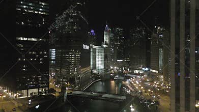 Downtown Chicago at night