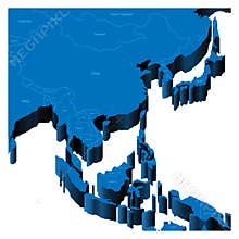 3d map of South-East Asia